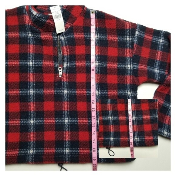American Eagle Womens Plaid Cropped Fleece Size Extra Small NWT - Picture 6 of 13